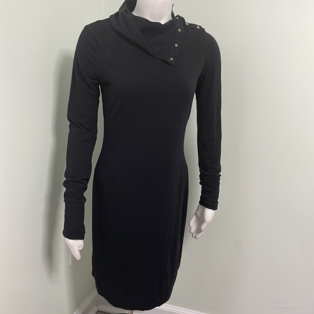 Diane von Furstenberg long sleeve black turtle dress - Picture 3 of 9